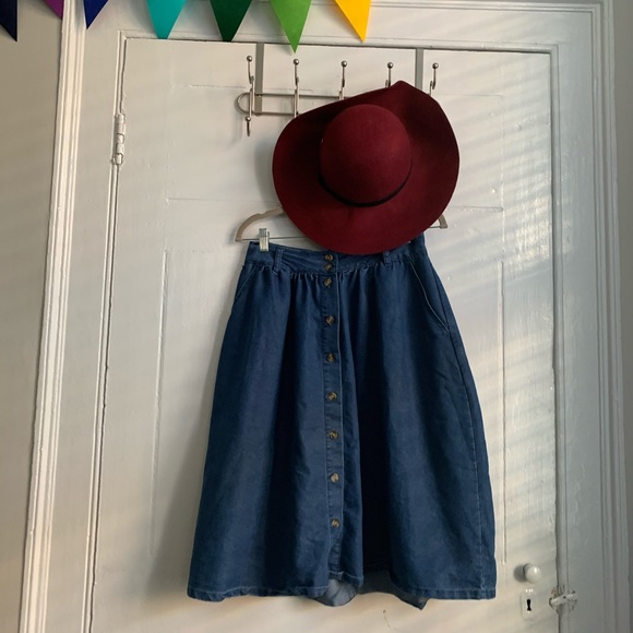 Modcloth Dresses & Skirts - Midi Denim Button-Up Skirt